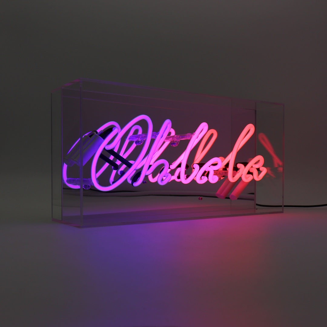 'Oh La La' Glass Neon Box Sign