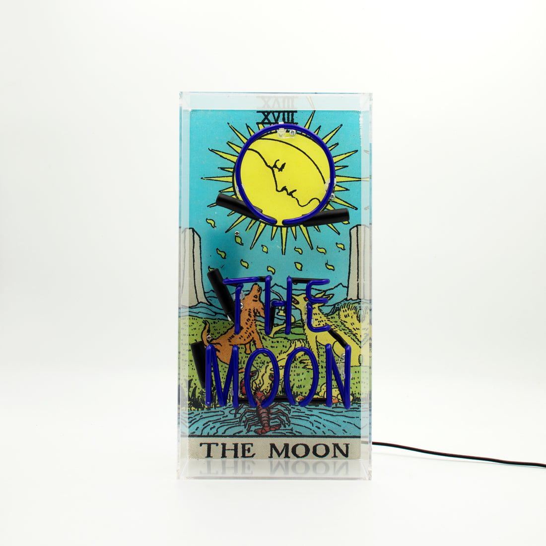 'The Moon' Tarot Glass Neon Box Sign