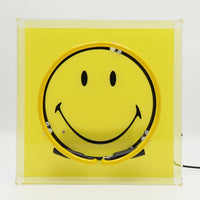 Happy Glow: The Original Smiley Acrylic Box Glass Neon