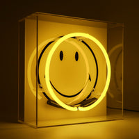 Happy Glow: The Original Smiley Acrylic Box Glass Neon