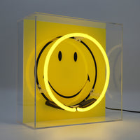 Happy Glow: The Original Smiley Acrylic Box Glass Neon