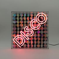 Insegna al neon in vetro 'Disco' con paillettes