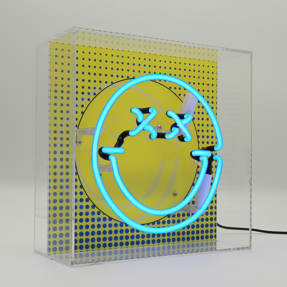 Fun smile Blue: S.W.Smiley Acrylic Box Glass Neon