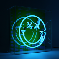 Fun smile Blue: S.W.Smiley Acrylic Box Glass Neon