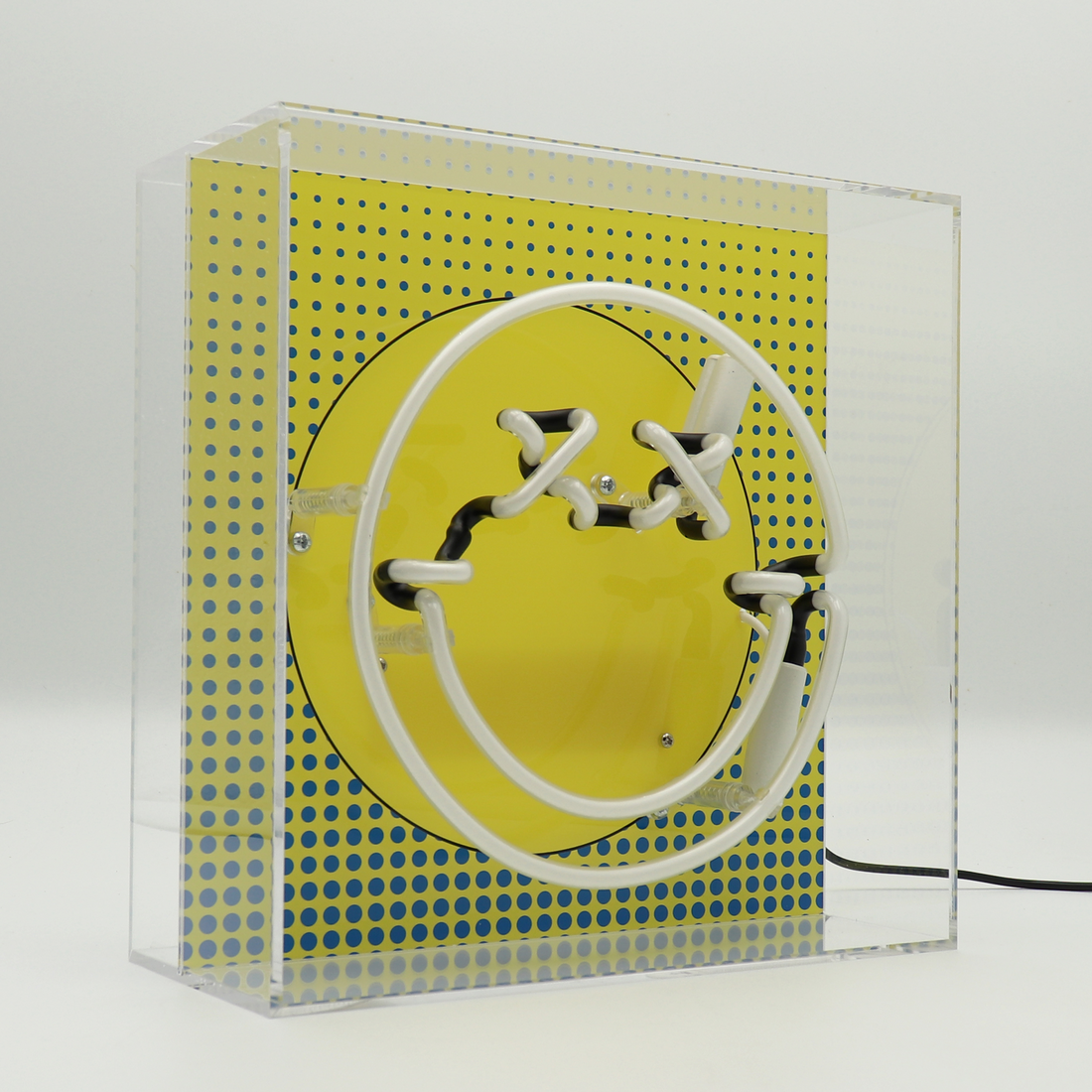 Fun smile Blue: S.W.Smiley Acrylic Box Glass Neon