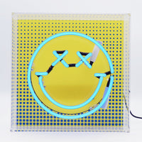 Fun smile Blue: S.W.Smiley Acrylic Box Glass Neon