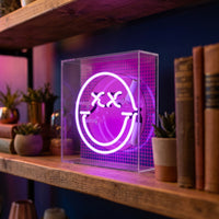 Fun smile  Purple: S.W.Smiley Acrylic Box Glass Neon
