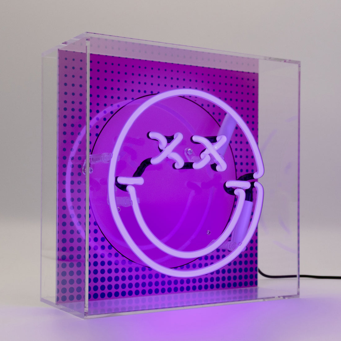 Fun smile  Purple: S.W.Smiley Acrylic Box Glass Neon