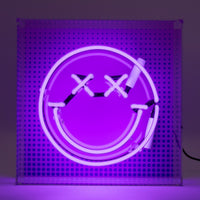 Fun smile  Purple: S.W.Smiley Acrylic Box Glass Neon