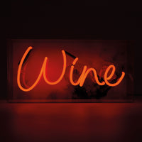 'Wine' Glass Neon Box Sign