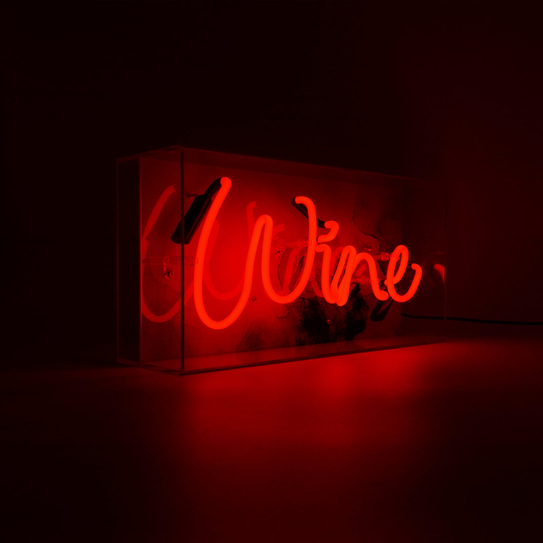 'Wine' Glass Neon Box Sign