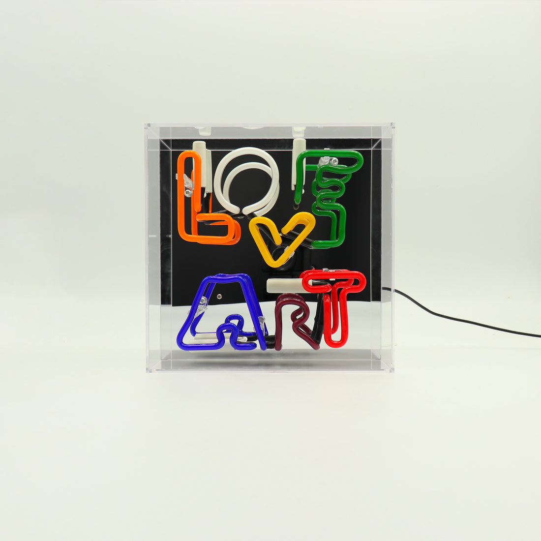 'Love Art' Glass Neon Box Sign