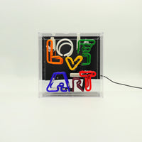 'Love Art' Glass Neon Box Sign