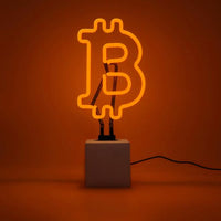 Concrete Base Glass Neon "Bitcoin"