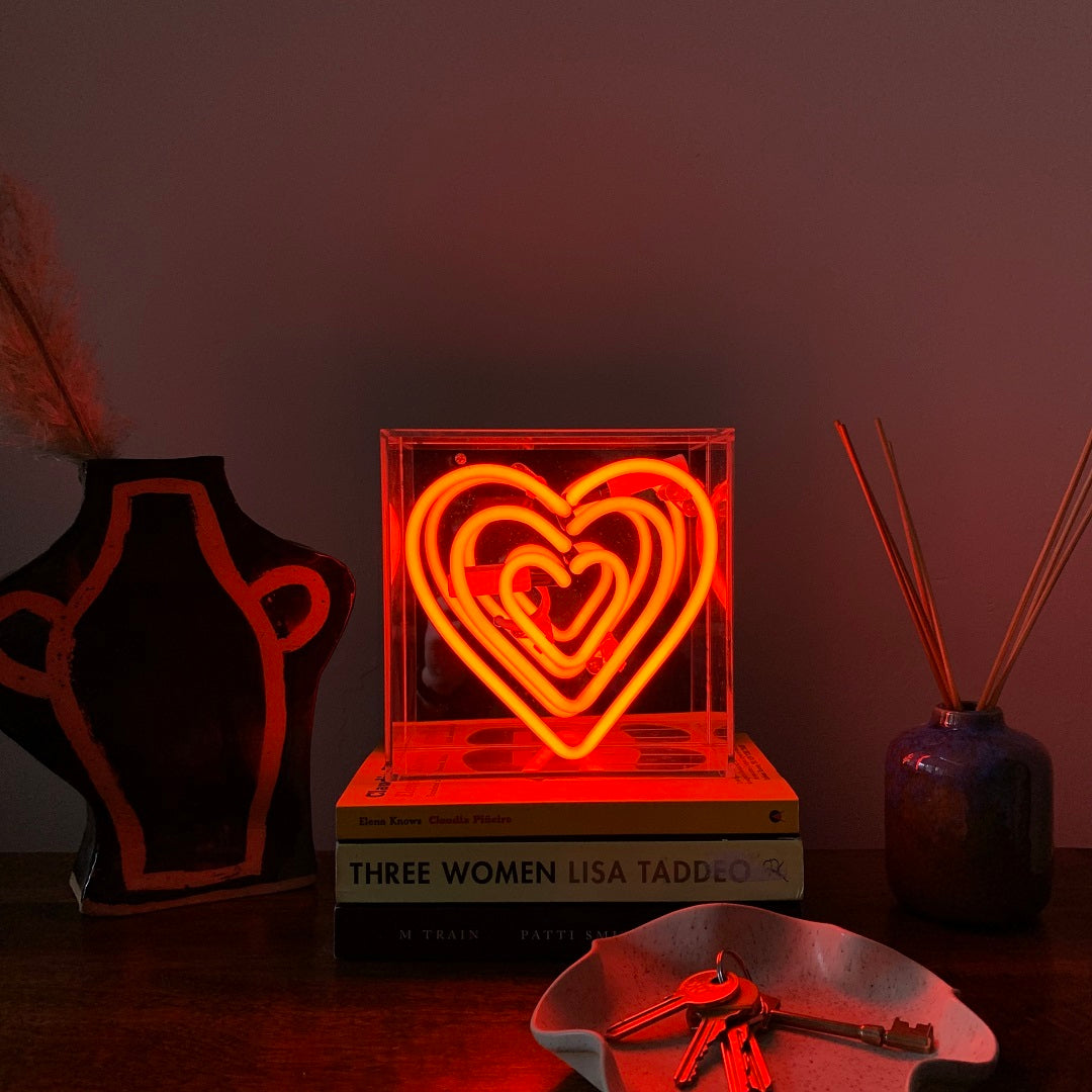 Mini cartello al neon in vetro 'Cuore