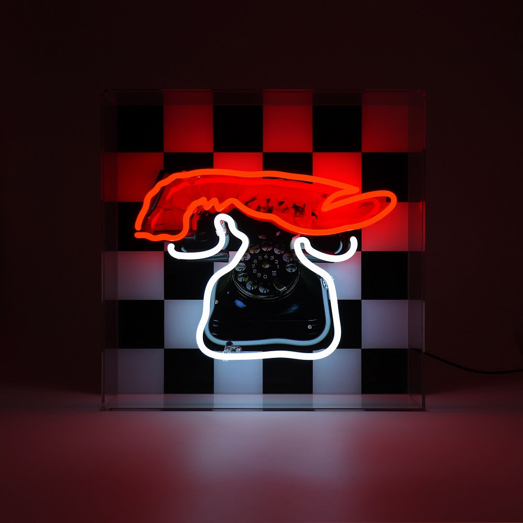 'Lobster Telephone' Glass Neon Box Sign