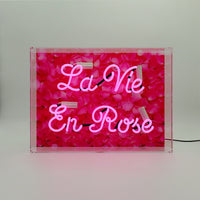 'La Vie En Rose' Glass Neon Sign