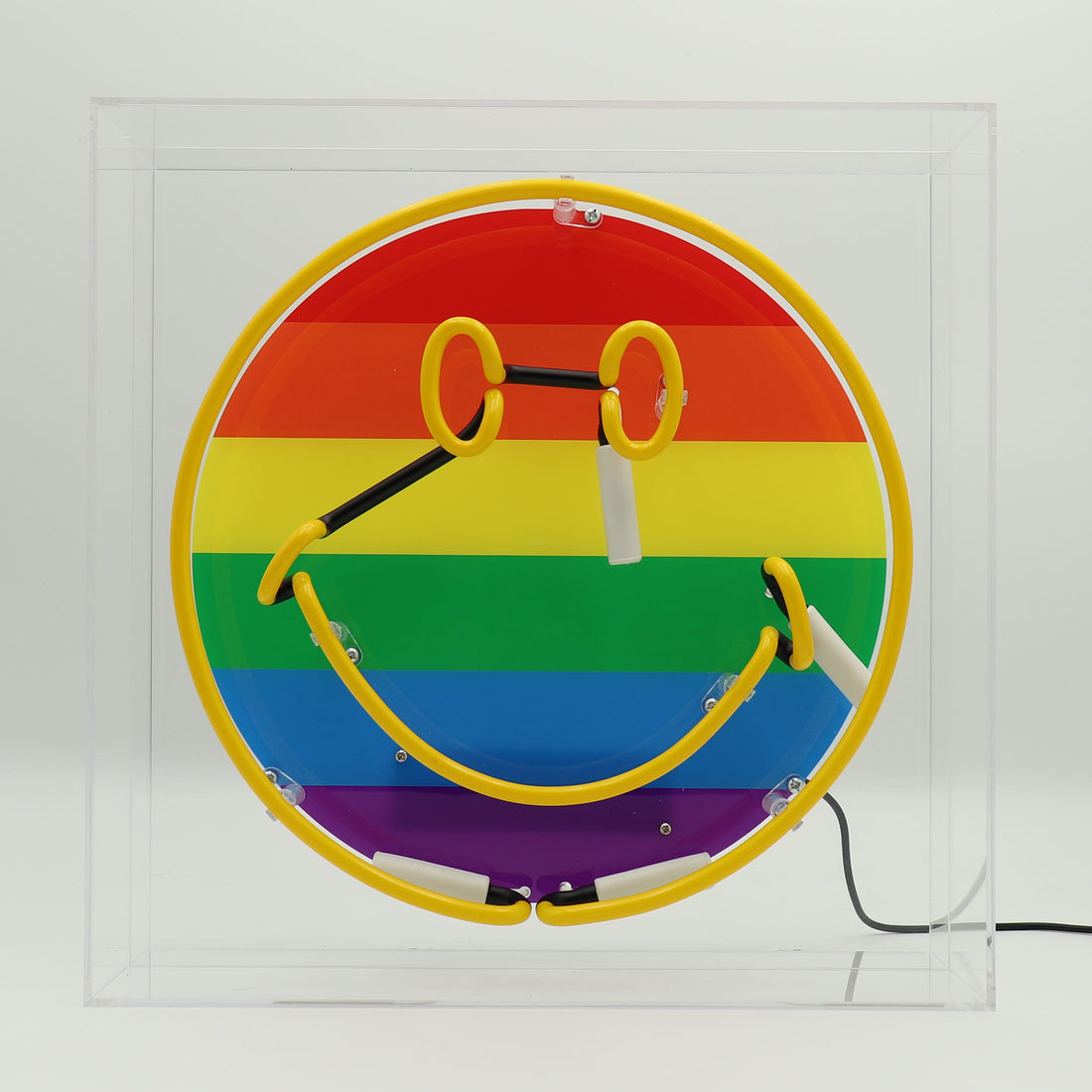 Proud Smile: The Original Smiley Acrylic Box Glass Neon