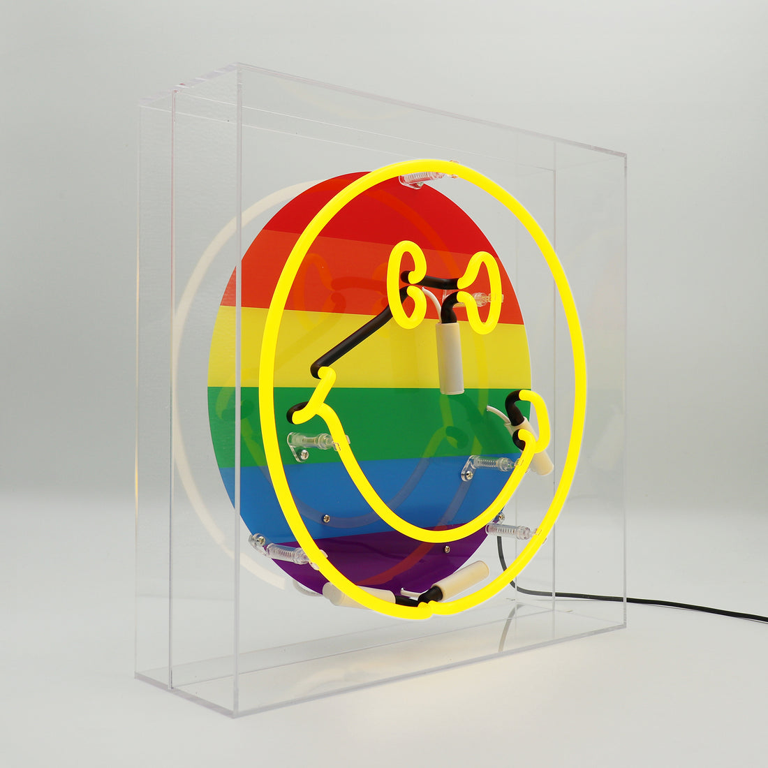Proud Smile: The Original Smiley Acrylic Box Glass Neon