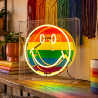 Proud Smile: The Original Smiley Acrylic Box Glass Neon