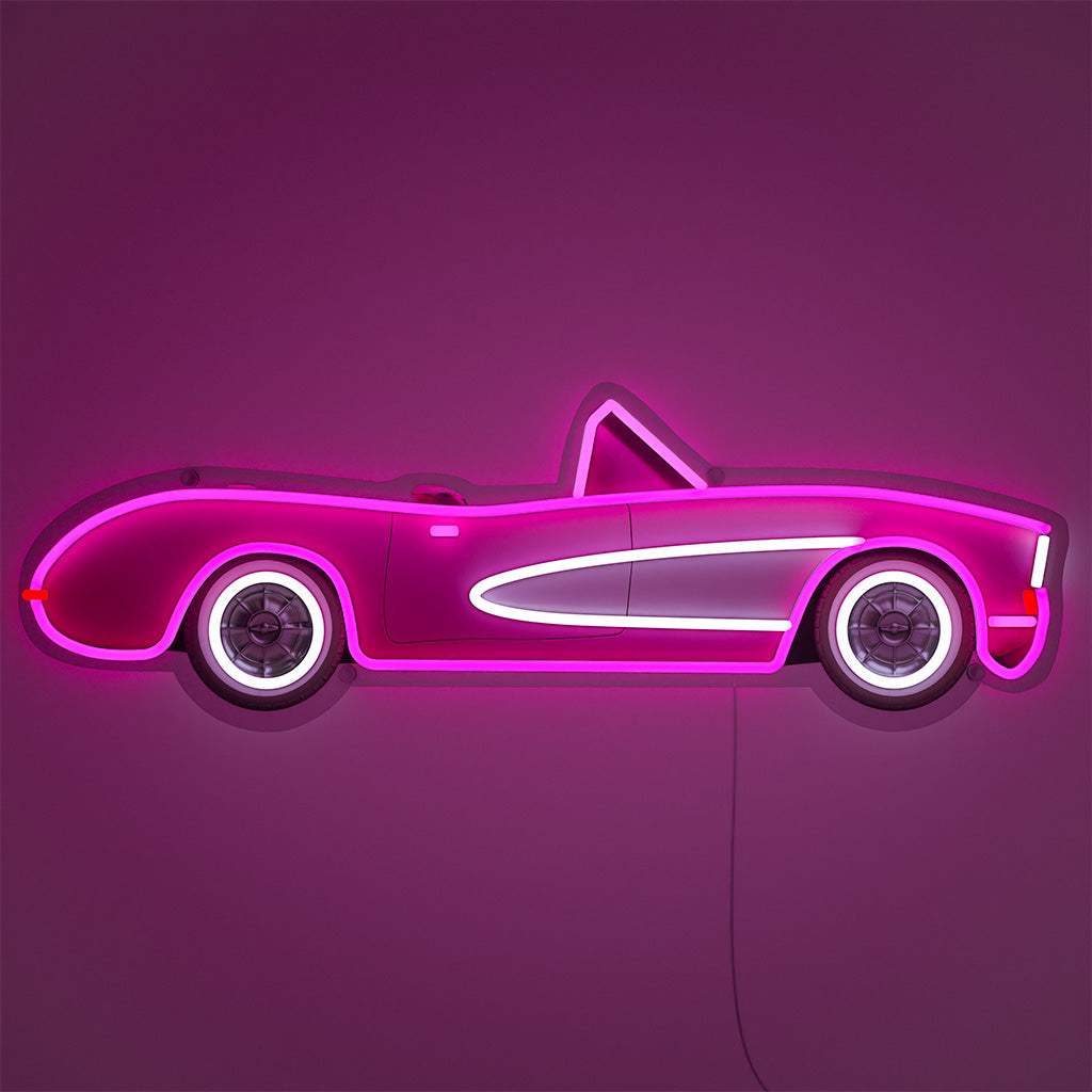 Classic Pink Car Neon LED Sign - Wall Mounted