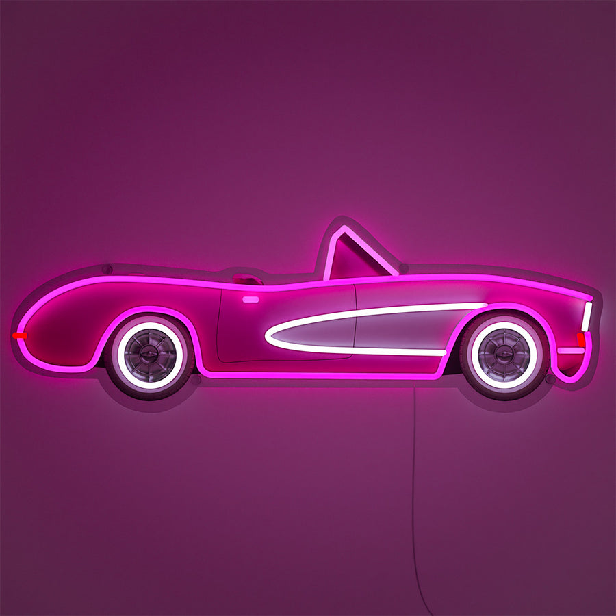 Classic Pink Car Neon LED Sign - Wall Mounted