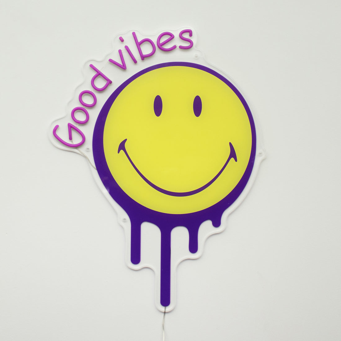 Good Vibes Purple: The Original Smiley LED Neon Wall Sign