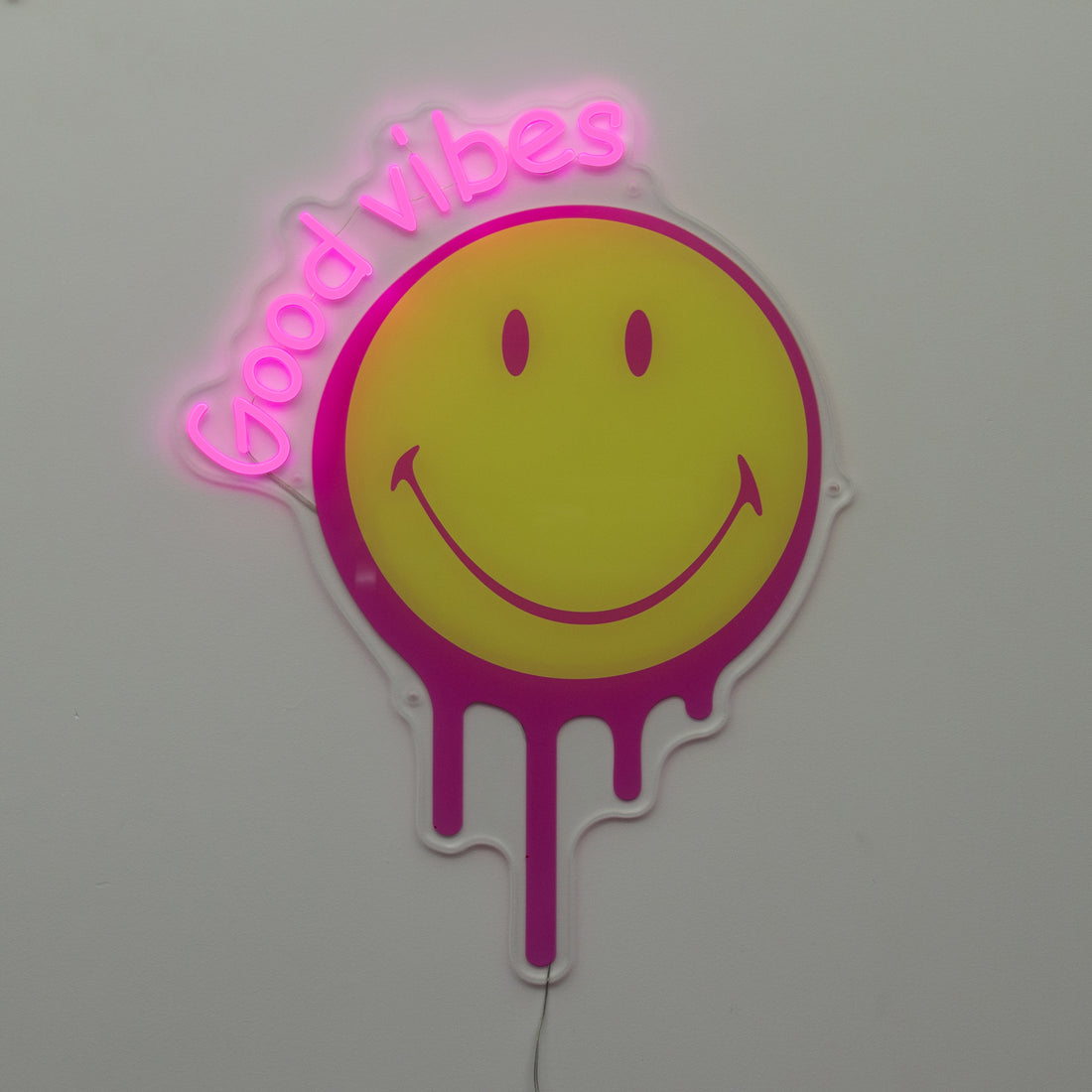 Good Vibes Pink: The Original Smiley LED Neon Wall Sign