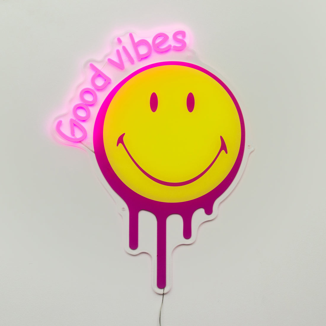 Good Vibes Pink: The Original Smiley LED Neon Wall Sign