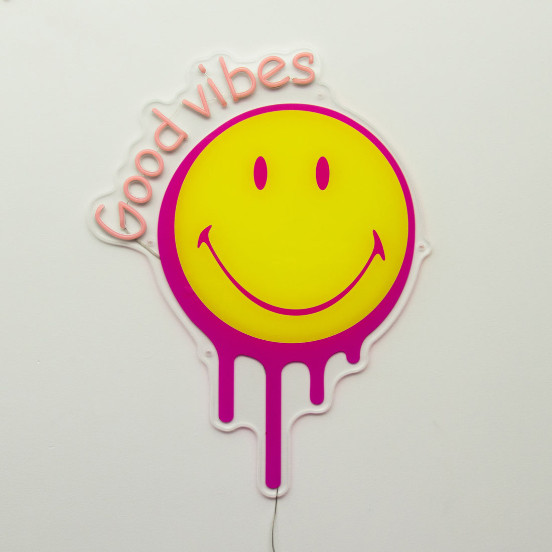 Good Vibes Pink: The Original Smiley LED Neon Wall Sign