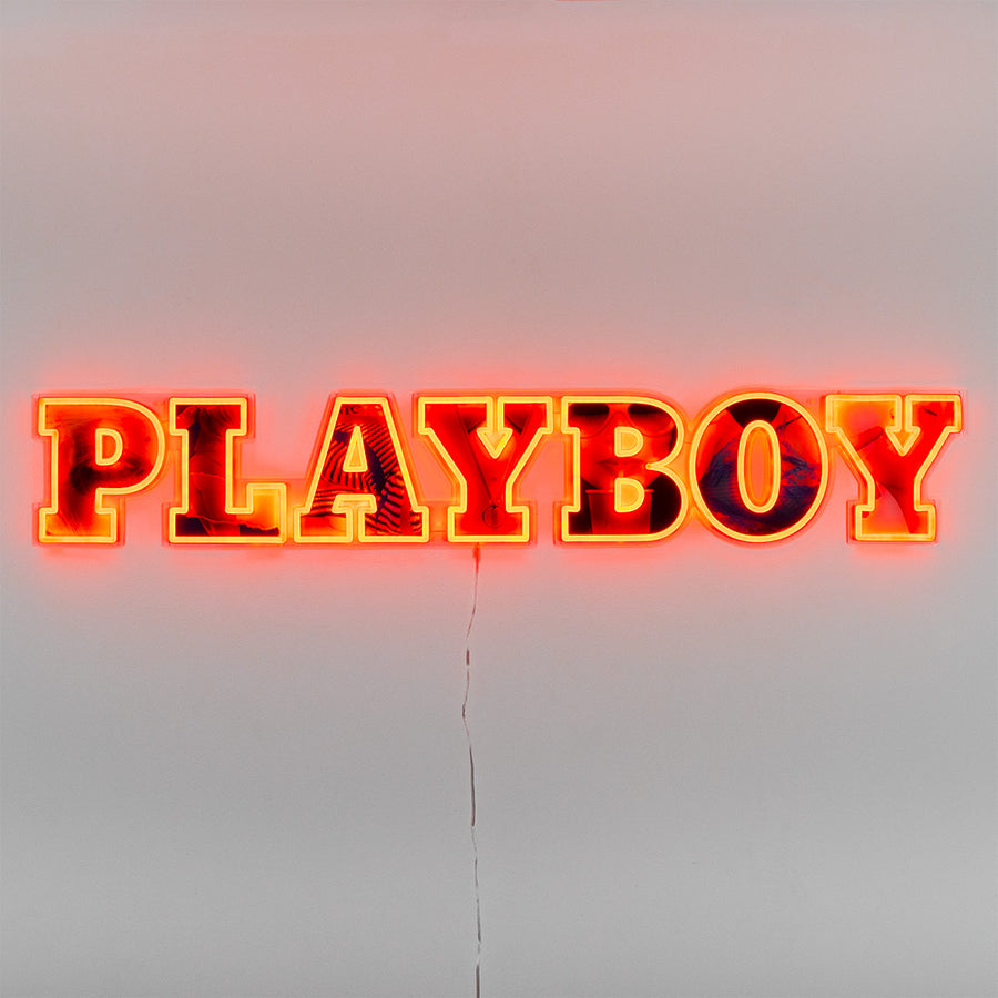 Playboy X Locomocean - Playboy Wortmarke Orange LED Wandmontage Neon (Vorbestellung)
