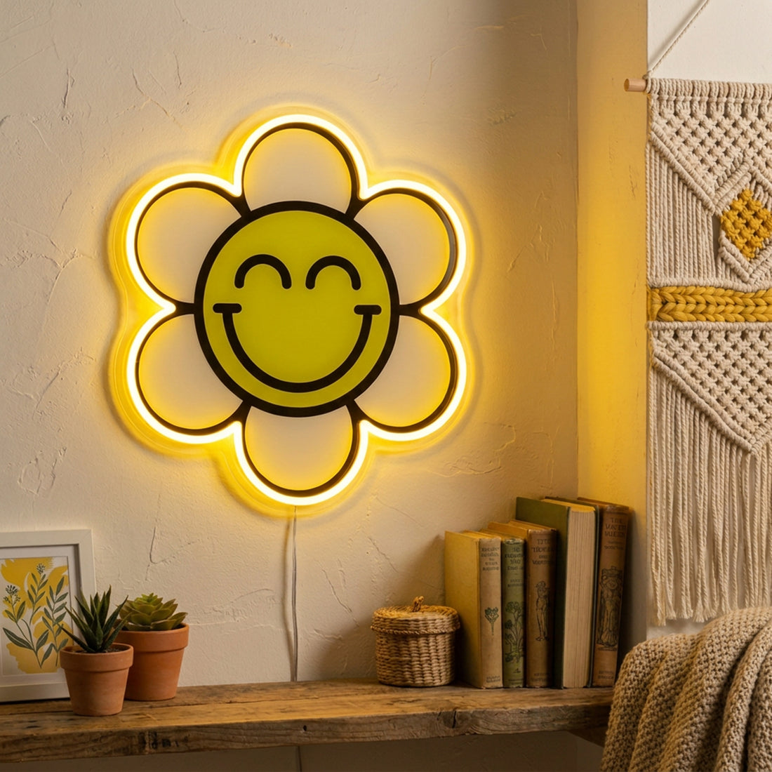 Happy Flower: S.W.Smiley LED Neon Wall Sign