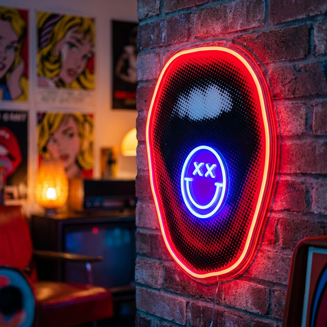Retro Mouth: S.W.Smiley LED Neon Wall Sign