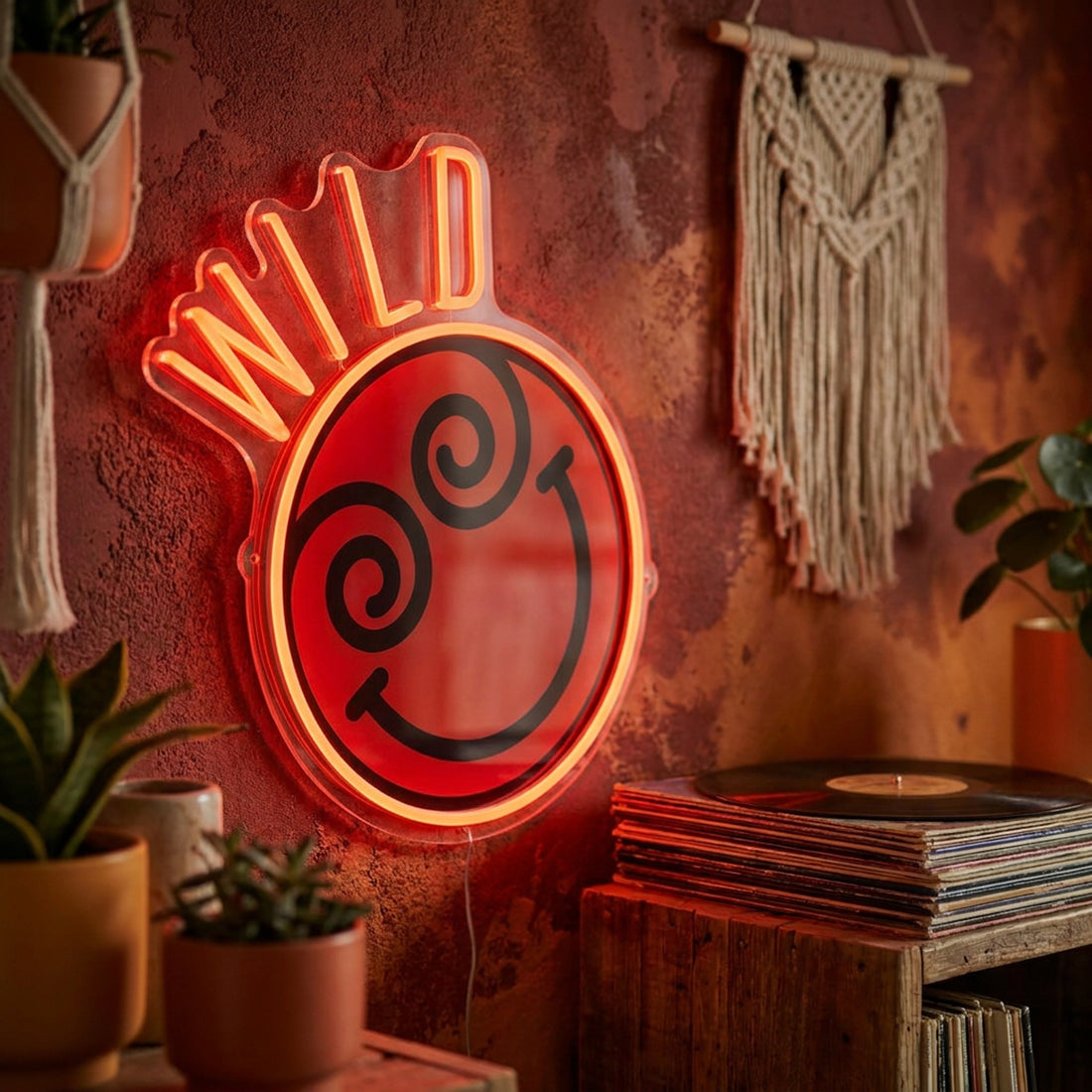 Wild: S.W.Smiley LED Neon Wall Sign