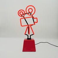 Movie Camera: Ceramic Base Glass Neon