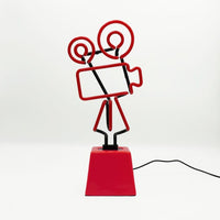 Movie Camera: Ceramic Base Glass Neon