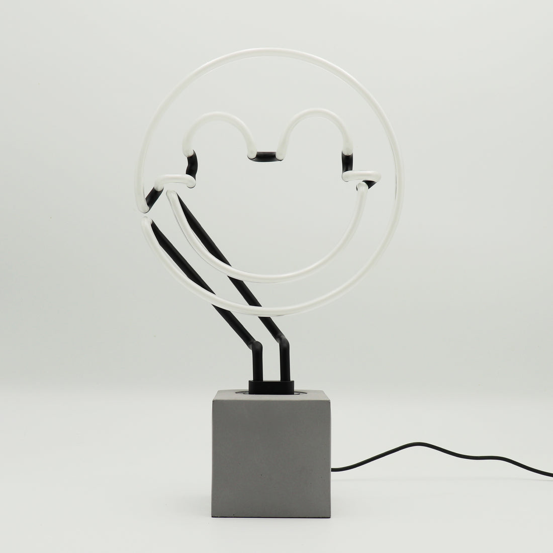 Happy Pink: S.W.Smiley Concrete Base Glass Neon