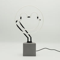 Happy Pink: S.W.Smiley Concrete Base Glass Neon