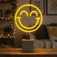 Happy: SW Smiley Concrete Base Glass Neon