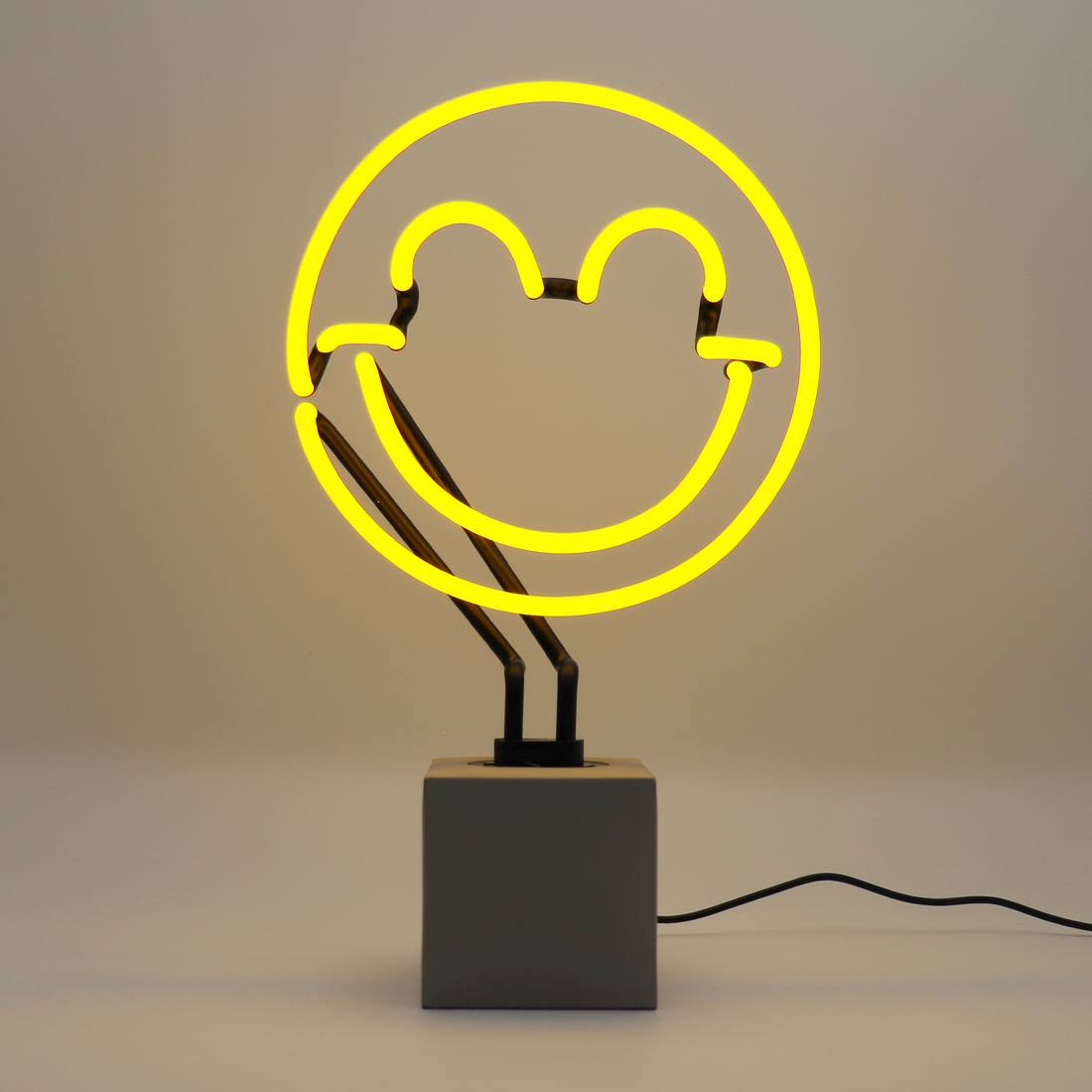 Happy: SW Smiley Concrete Base Glass Neon