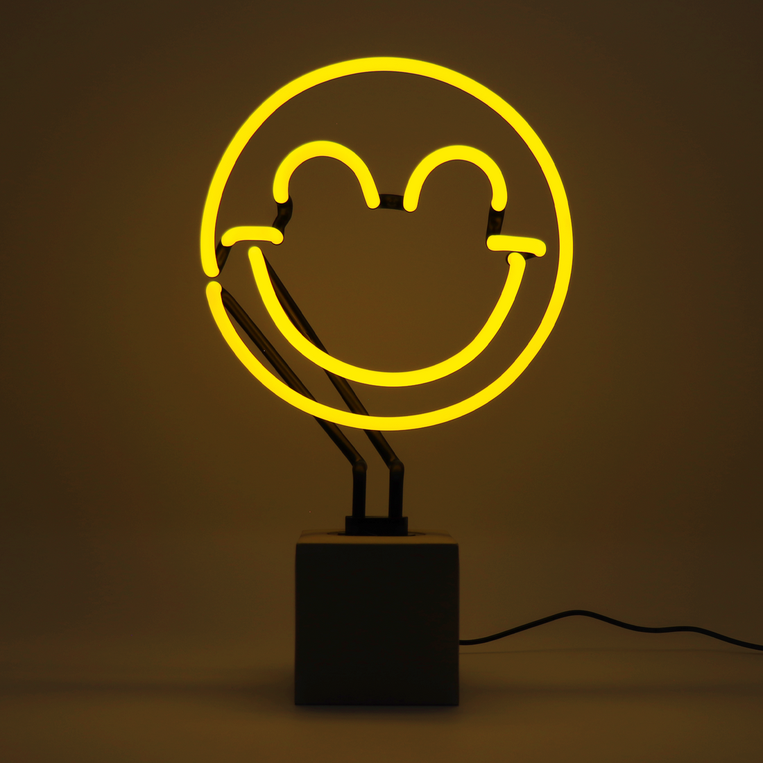 Happy: SW Smiley Concrete Base Glass Neon
