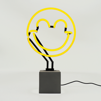 Happy: SW Smiley Concrete Base Glass Neon
