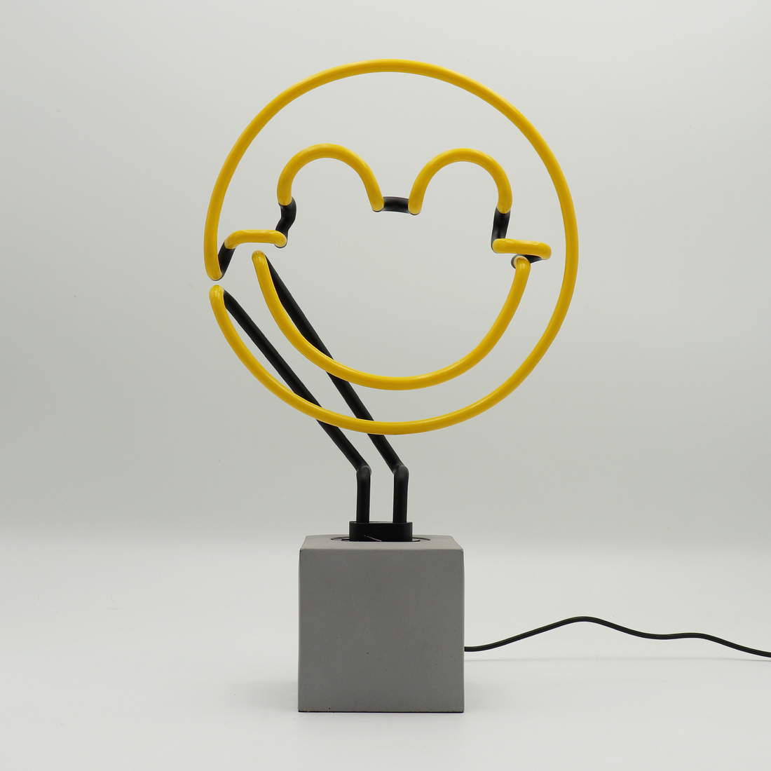 Happy: SW Smiley Concrete Base Glass Neon