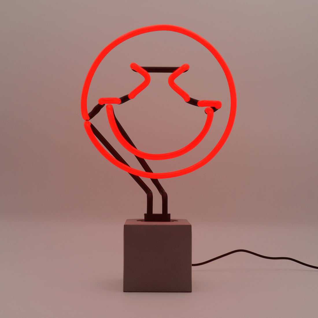 Giggle Red: SW Smiley Concrete Base Glass Neon