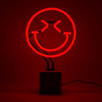 Giggle Red: SW Smiley Concrete Base Glass Neon