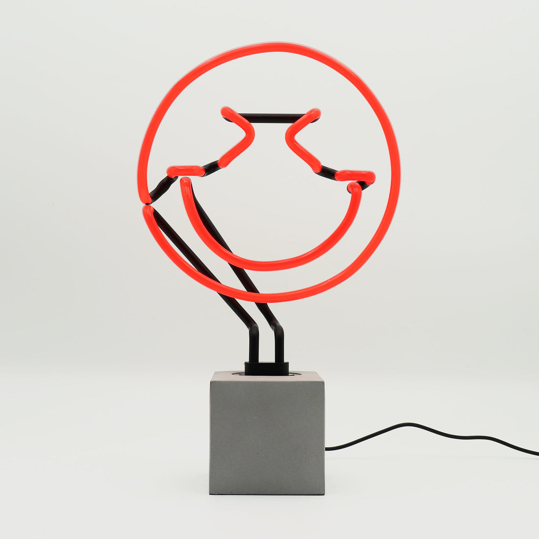 Giggle Red: SW Smiley Concrete Base Glass Neon