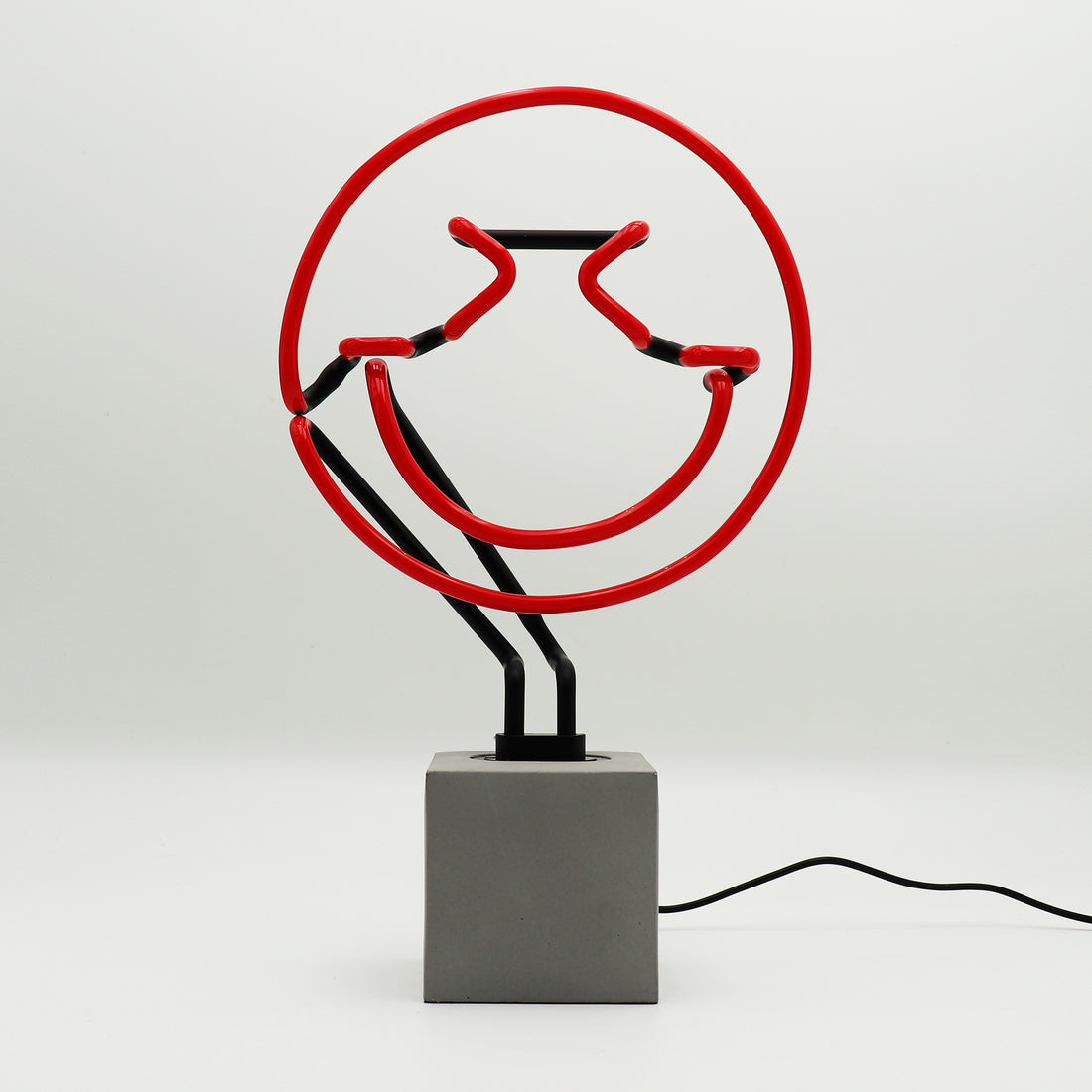 Giggle Red: SW Smiley Concrete Base Glass Neon