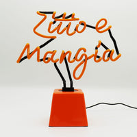 Zitto e mangia: Ceramic Base Glass Neon