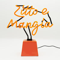 Zitto e mangia: Ceramic Base Glass Neon