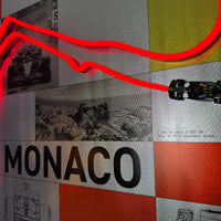 Race Track  Monaco: LED Neon Silver Canvas